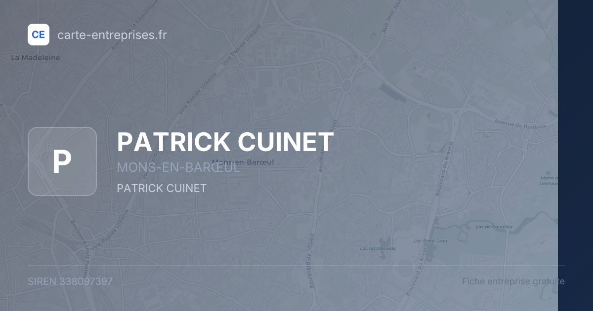 PATRICK CUINET — 338097397 — fiche entreprise