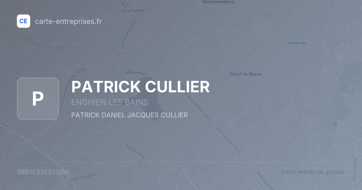 PATRICK CULLIER — 330333386 — fiche entreprise