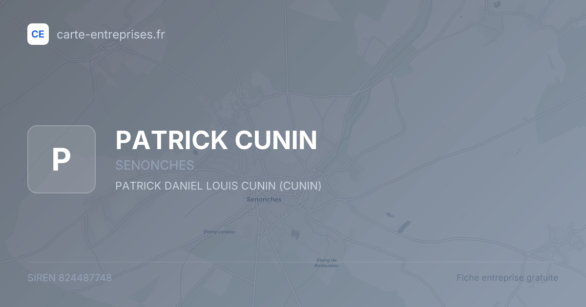PATRICK CUNIN — 824487748 — fiche entreprise
