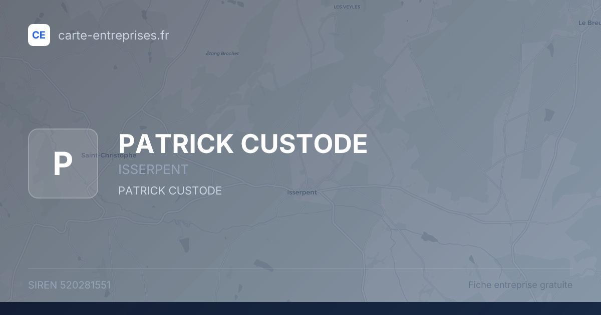 PATRICK CUSTODE — 520281551 — fiche entreprise