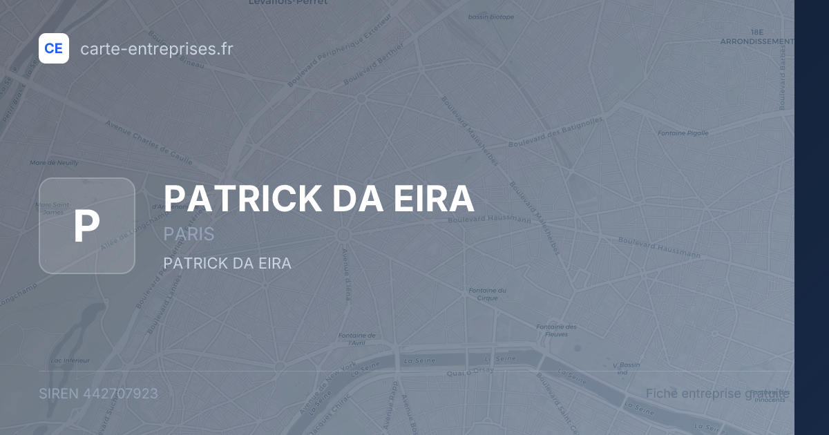PATRICK DA EIRA — 442707923 — fiche entreprise