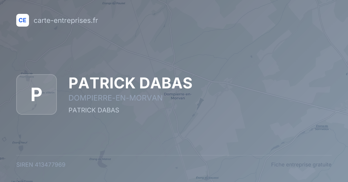 PATRICK DABAS — 413477969 — fiche entreprise