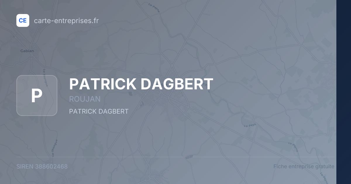 PATRICK DAGBERT — 388602468 — fiche entreprise