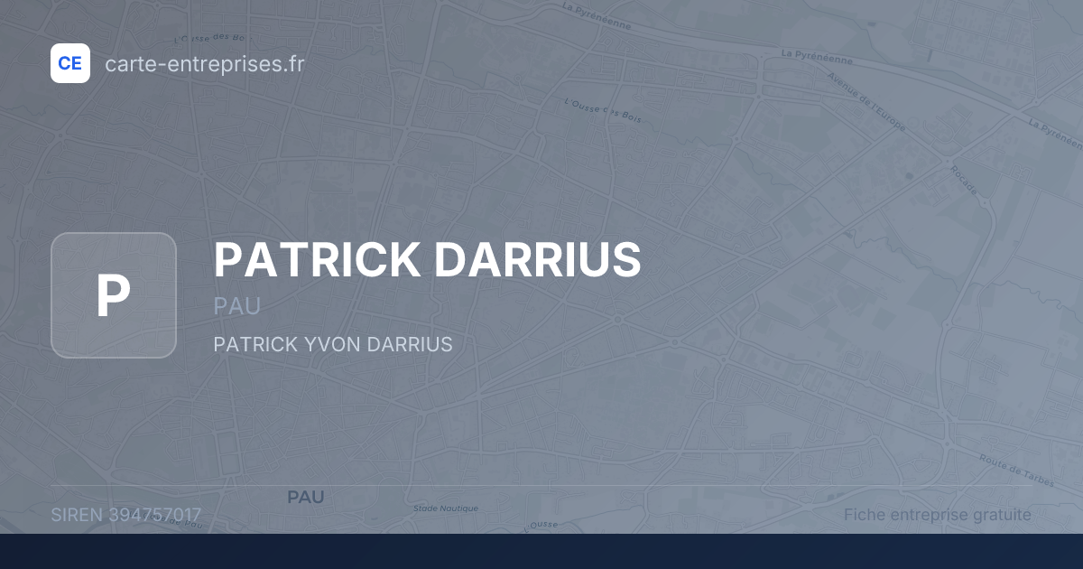 PATRICK DARRIUS — 394757017 — fiche entreprise
