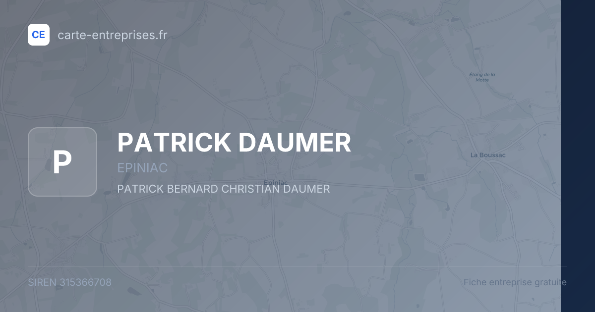 PATRICK DAUMER — 315366708 — fiche entreprise