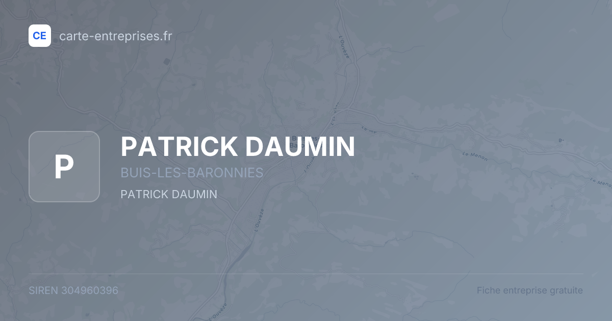 PATRICK DAUMIN — 304960396 — fiche entreprise