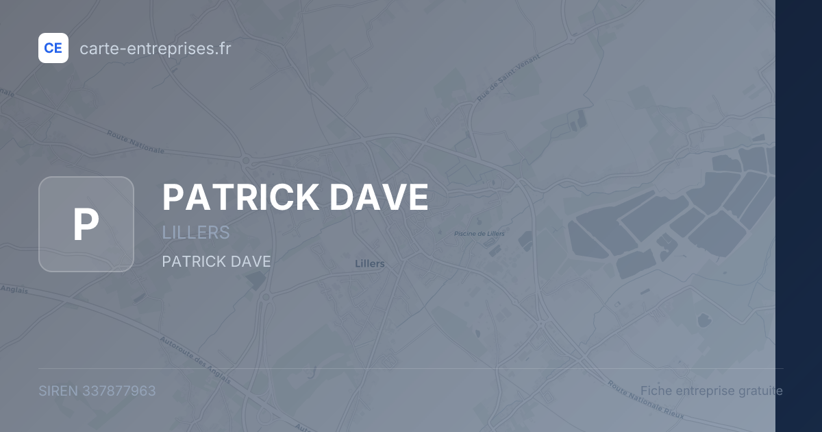 PATRICK DAVE — 337877963 — fiche entreprise