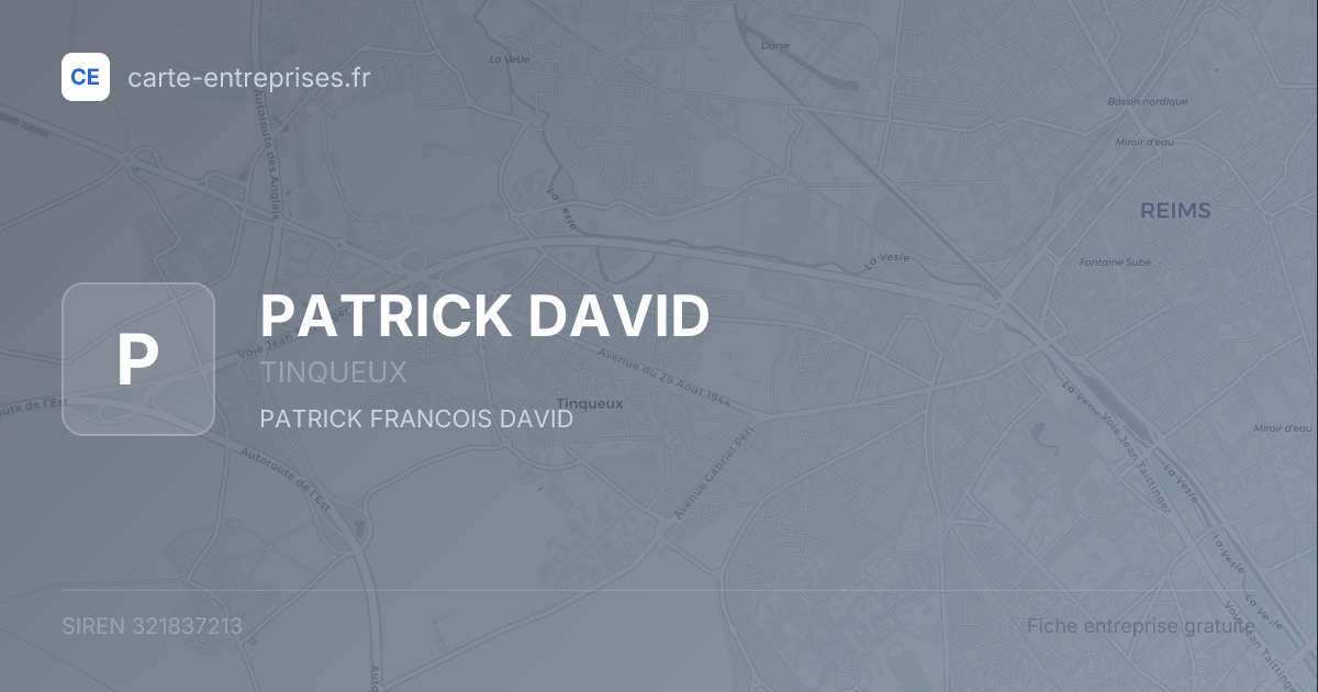 PATRICK DAVID — 321837213 — fiche entreprise