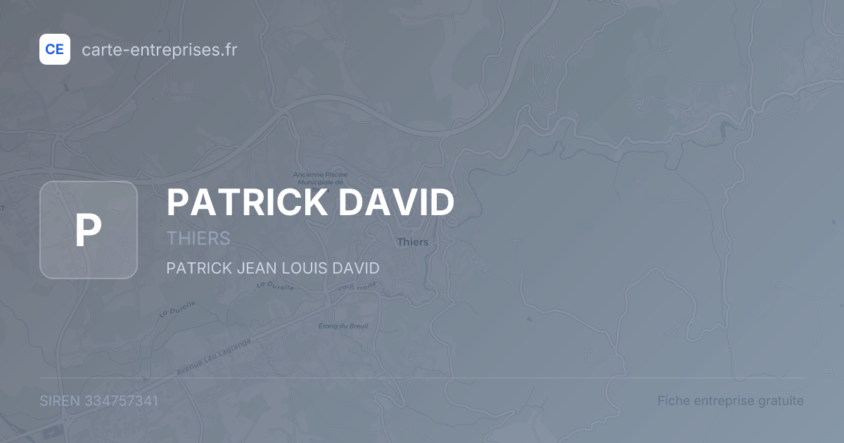 PATRICK DAVID — 334757341 — fiche entreprise