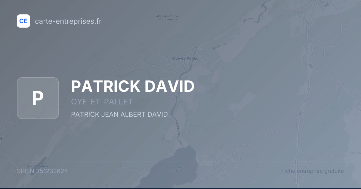 PATRICK DAVID — 351232624 — fiche entreprise