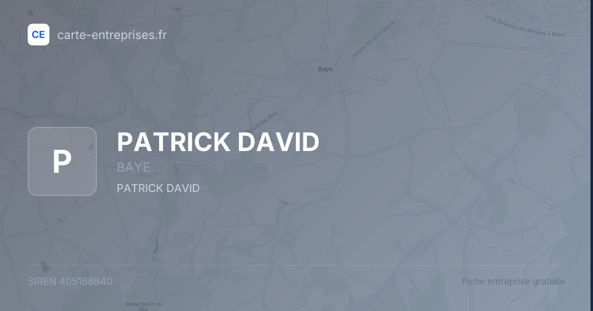 PATRICK DAVID — 405168840 — fiche entreprise