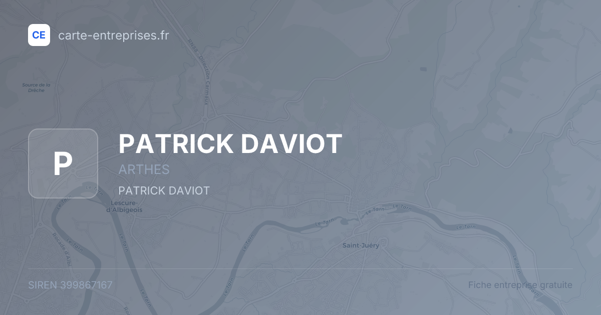 PATRICK DAVIOT — 399867167 — fiche entreprise