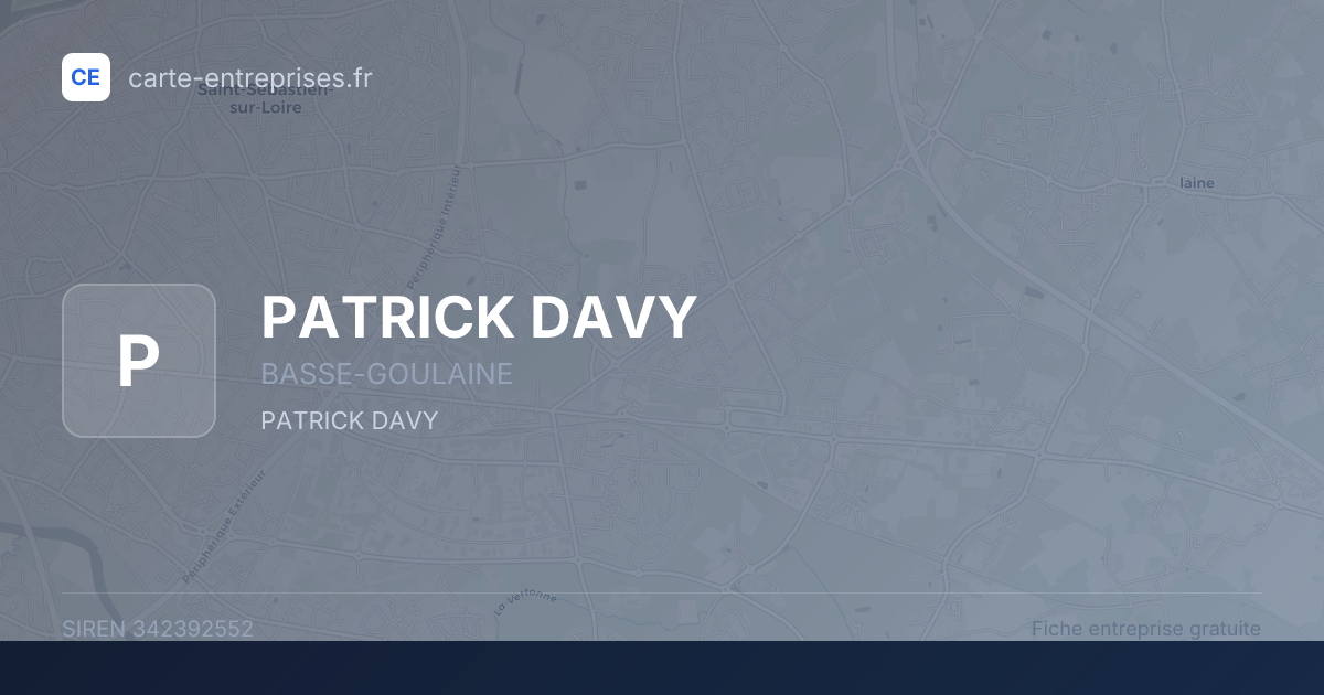 PATRICK DAVY — 342392552 — fiche entreprise