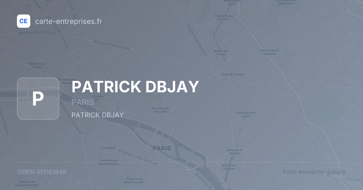 PATRICK DBJAY — 451161848 — fiche entreprise
