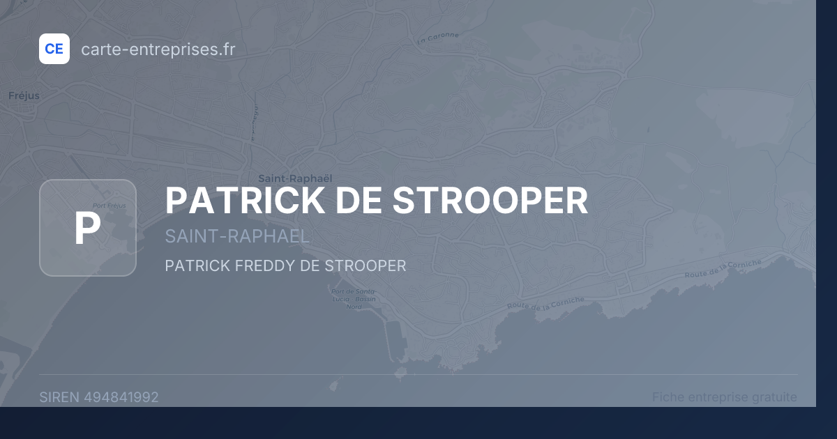 PATRICK DE STROOPER — 494841992 — fiche entreprise