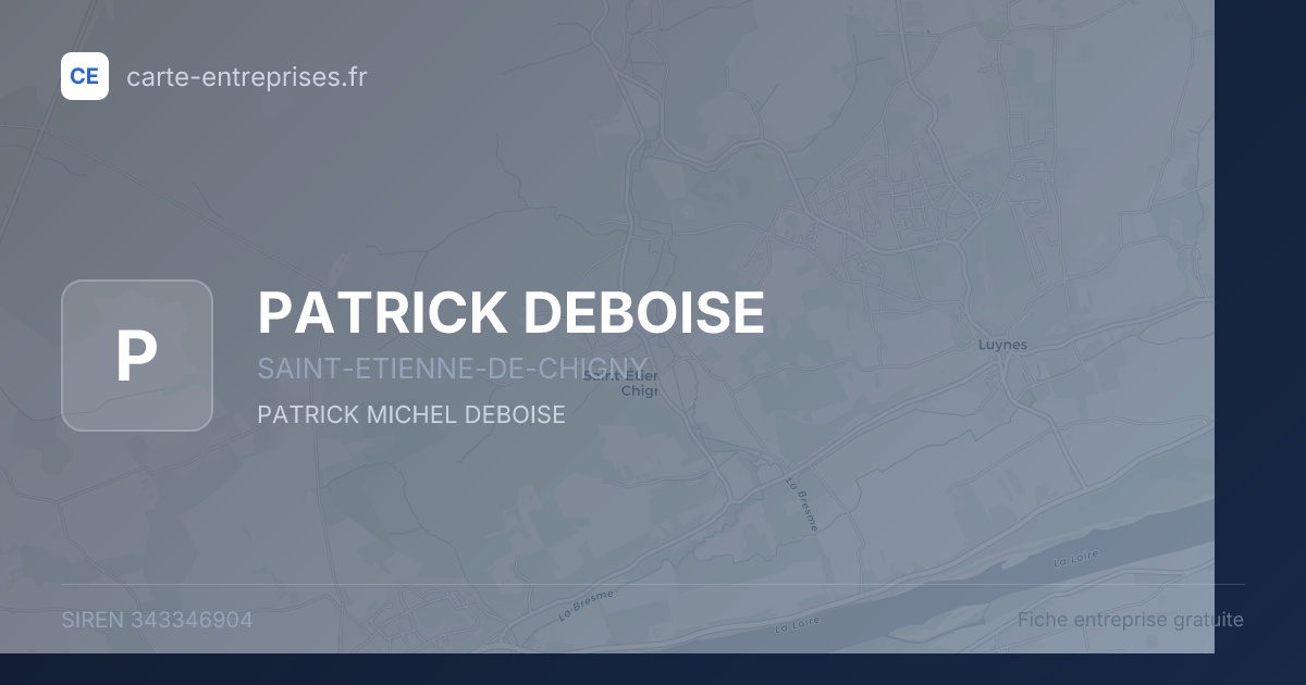 PATRICK DEBOISE — 343346904 — fiche entreprise
