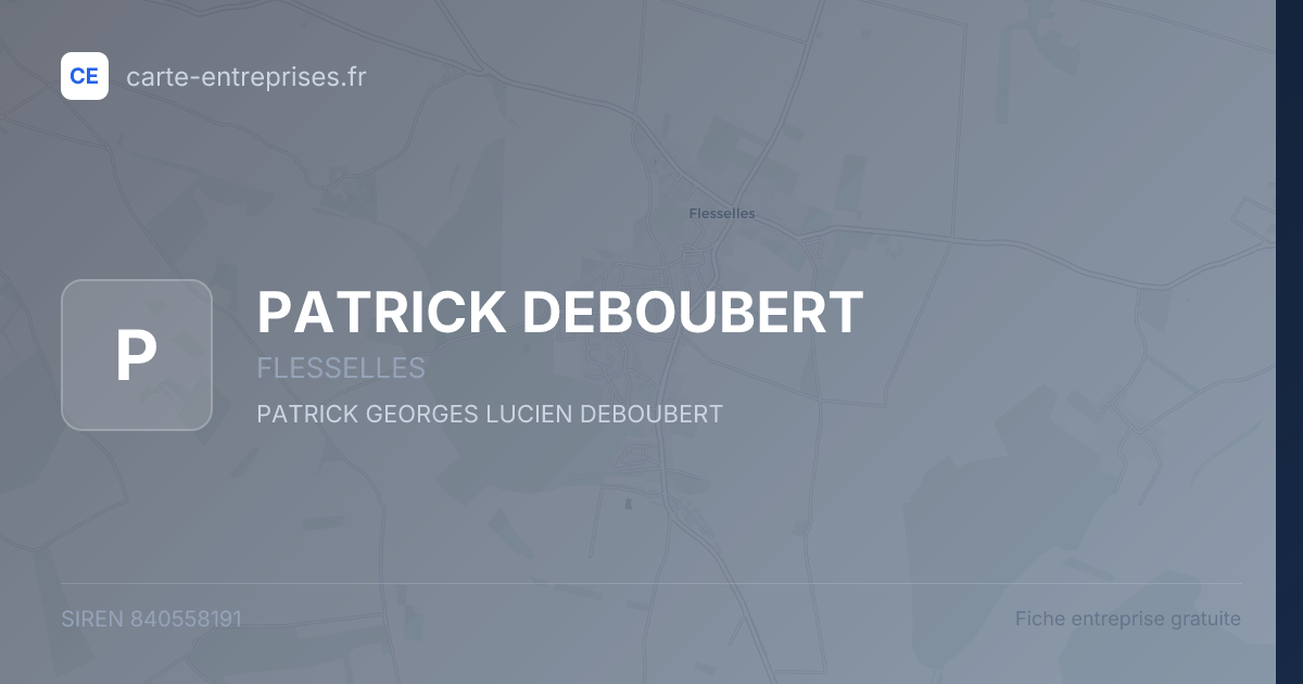 PATRICK DEBOUBERT — 840558191 — fiche entreprise
