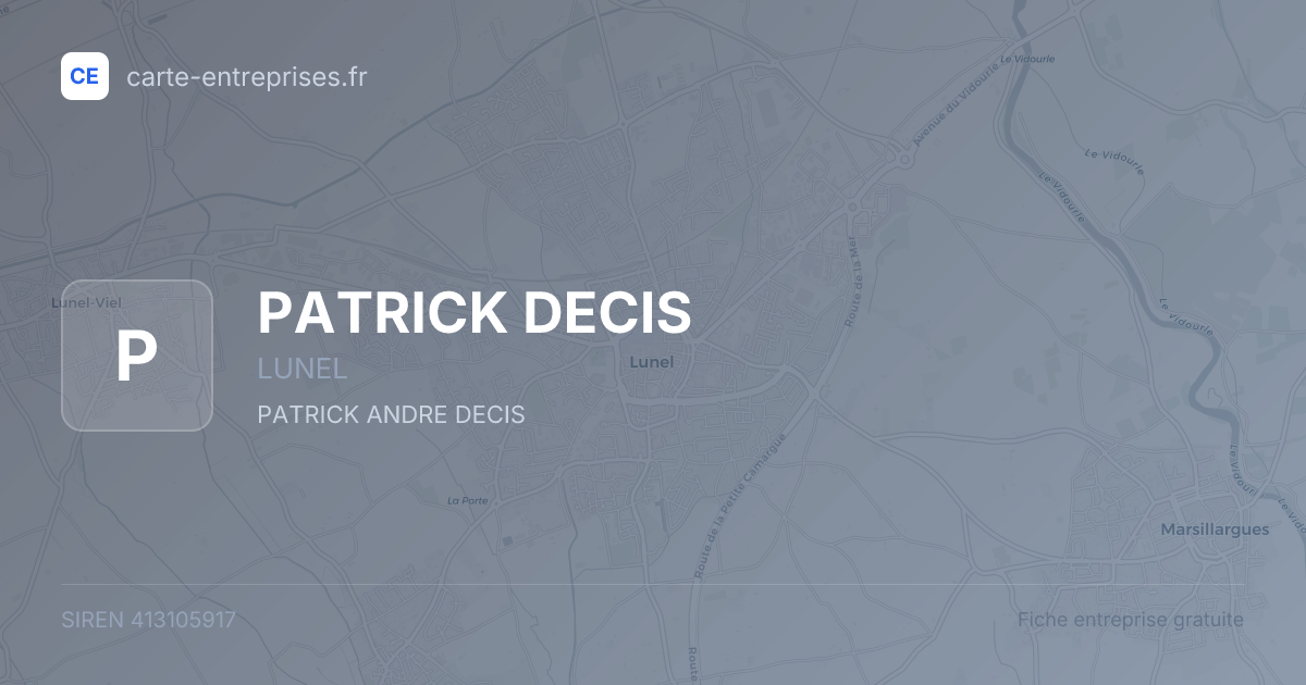 PATRICK DECIS — 413105917 — fiche entreprise