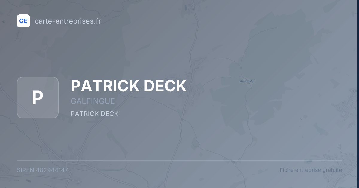 PATRICK DECK — 482944147 — fiche entreprise