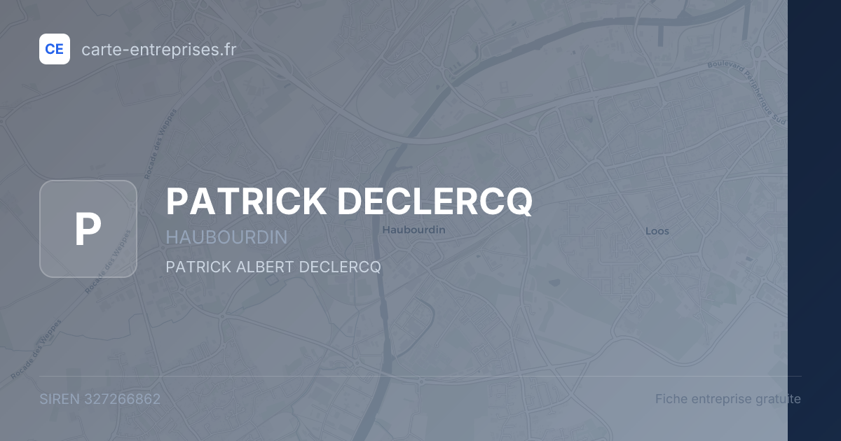 PATRICK DECLERCQ — 327266862 — fiche entreprise