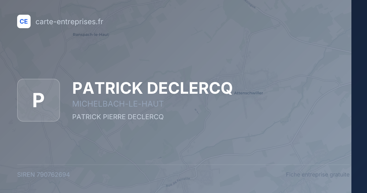 PATRICK DECLERCQ — 790762694 — fiche entreprise