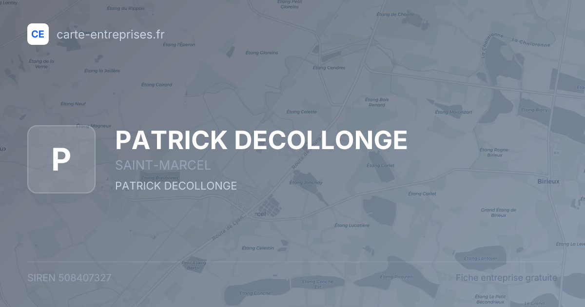 PATRICK DECOLLONGE — 508407327 — fiche entreprise
