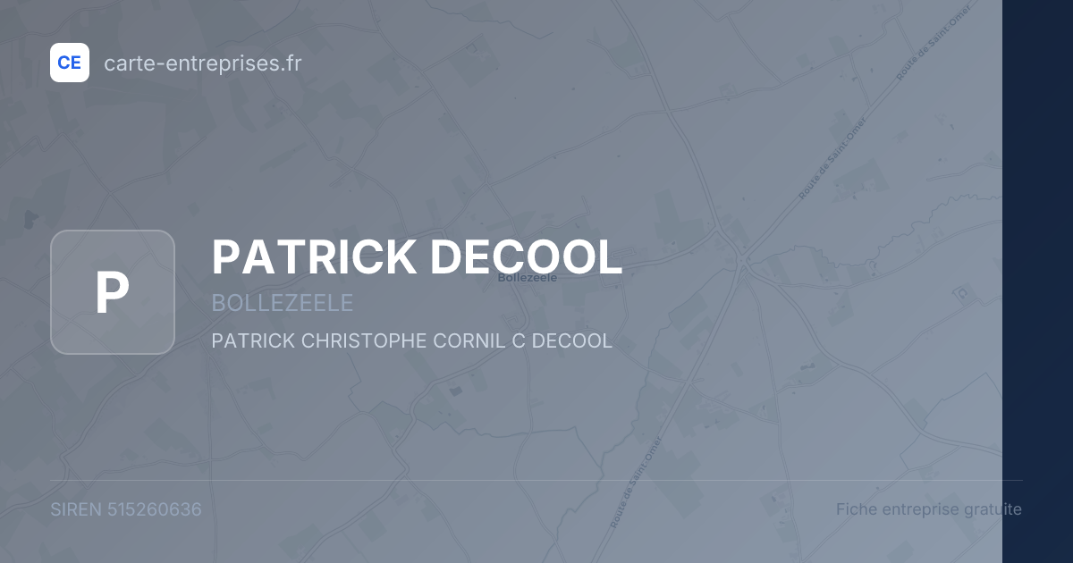 PATRICK DECOOL — 515260636 — fiche entreprise