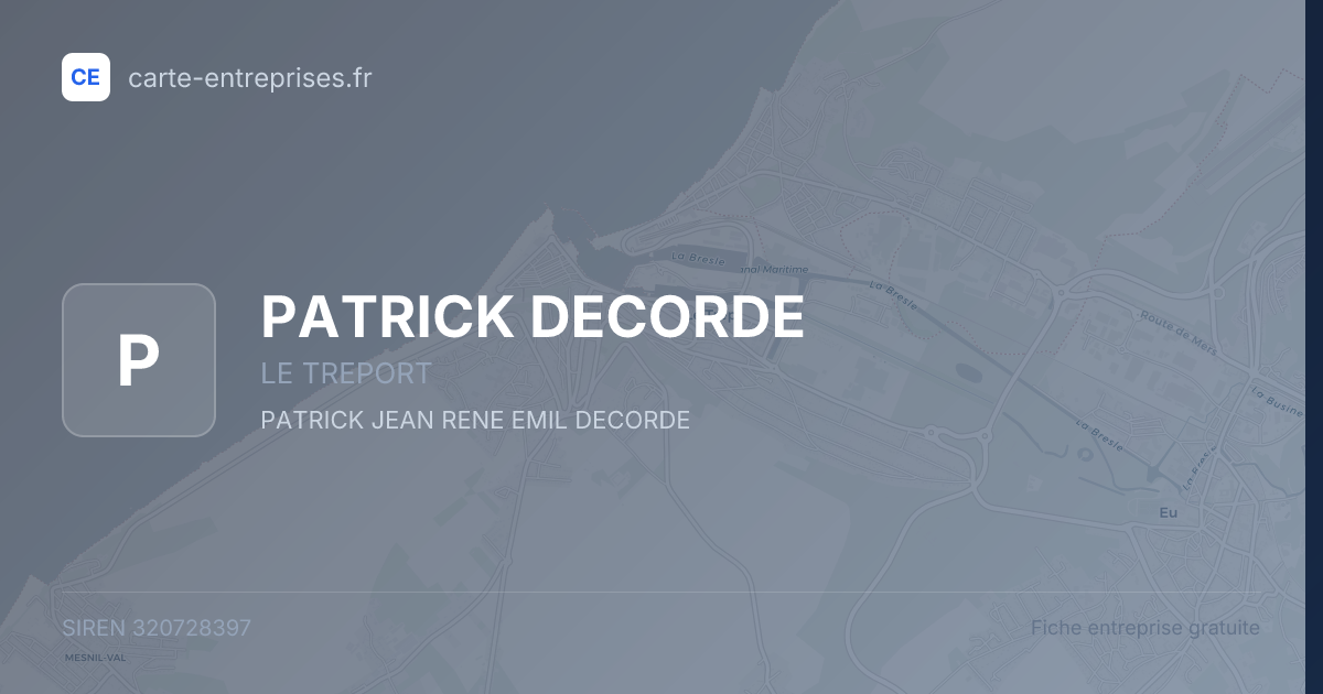 PATRICK DECORDE — 320728397 — fiche entreprise