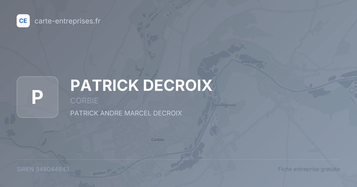 PATRICK DECROIX — 348044843 — fiche entreprise