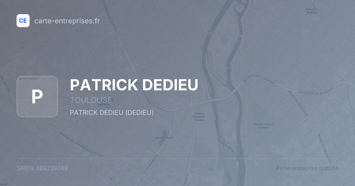 PATRICK DEDIEU — 489239749 — fiche entreprise