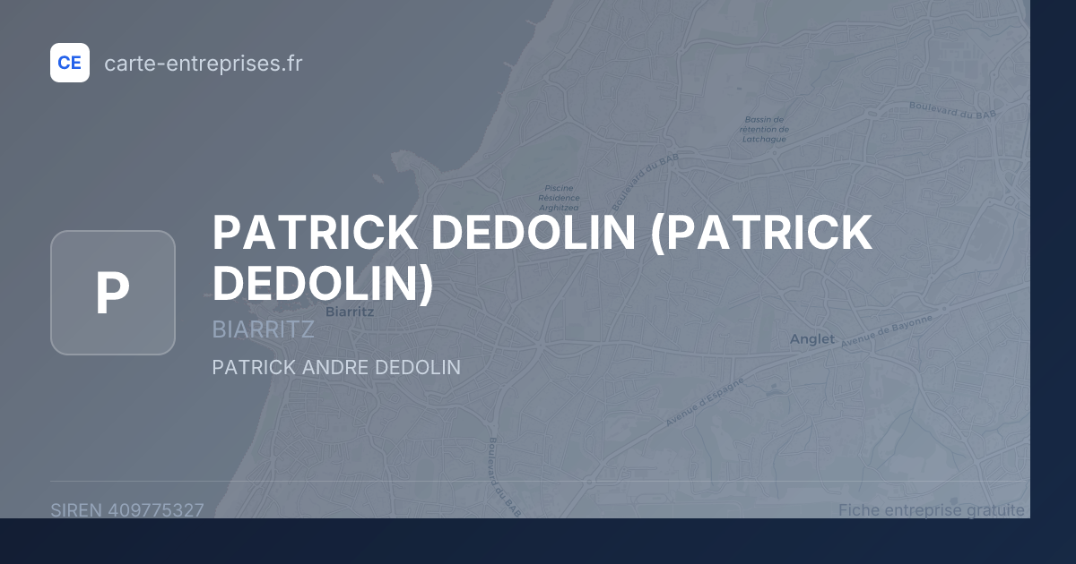 PATRICK DEDOLIN — 409775327 — fiche entreprise