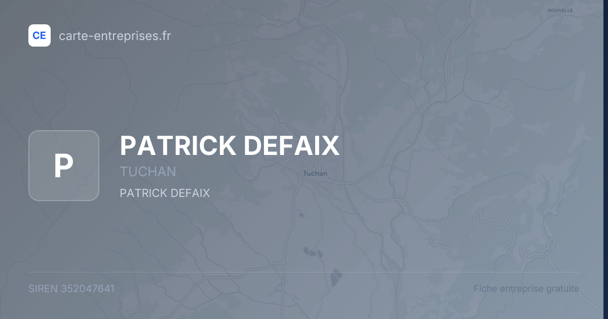 PATRICK DEFAIX — 352047641 — fiche entreprise