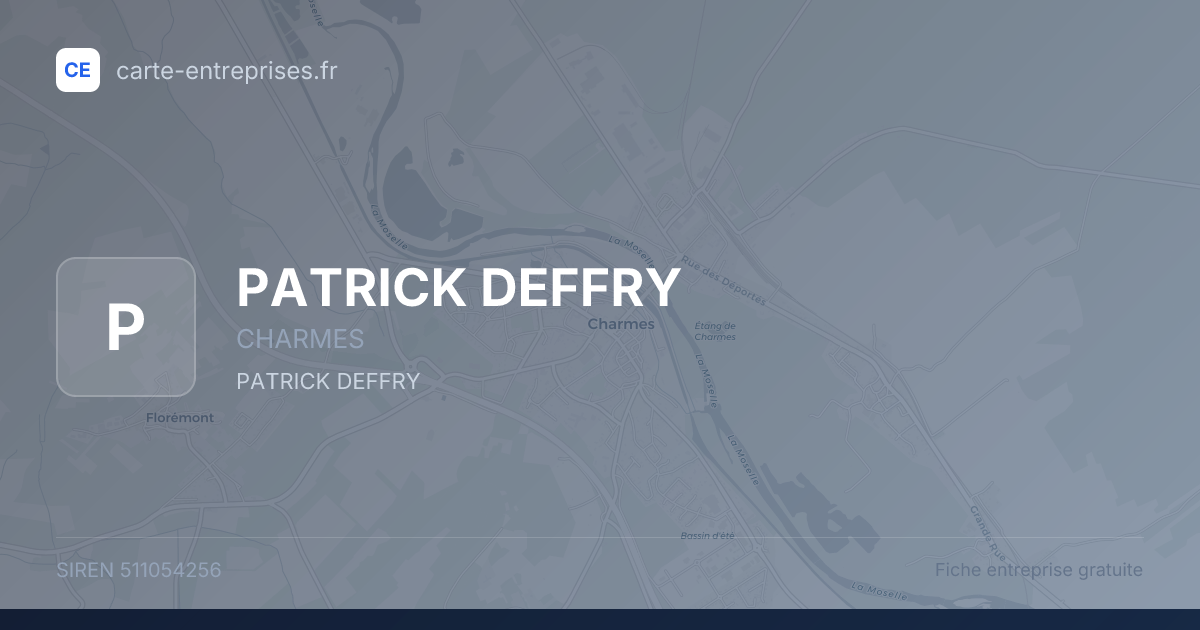 PATRICK DEFFRY — 511054256 — fiche entreprise