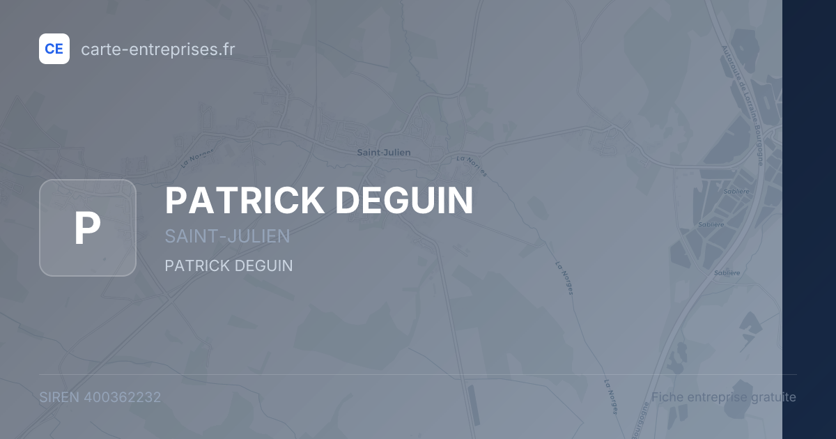 PATRICK DEGUIN — 400362232 — fiche entreprise