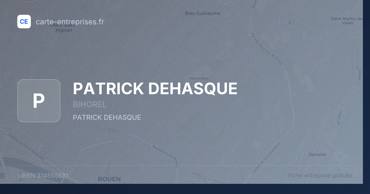 PATRICK DEHASQUE — 314555681 — fiche entreprise