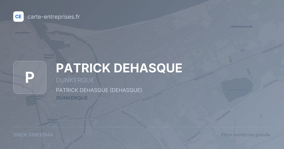 PATRICK DEHASQUE — 319818944 — fiche entreprise