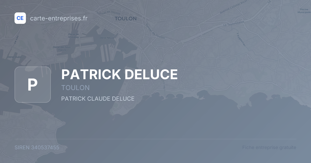 PATRICK DELUCE — 340537455 — fiche entreprise