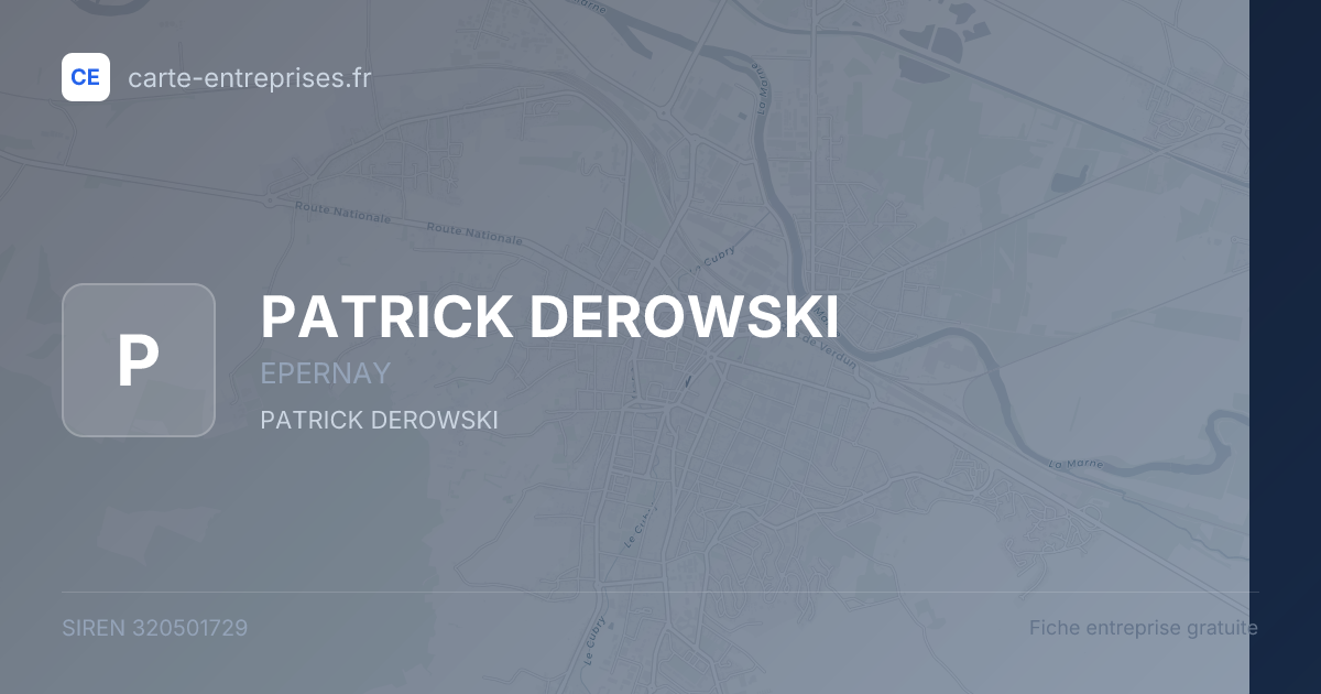 PATRICK DEROWSKI — 320501729 — fiche entreprise