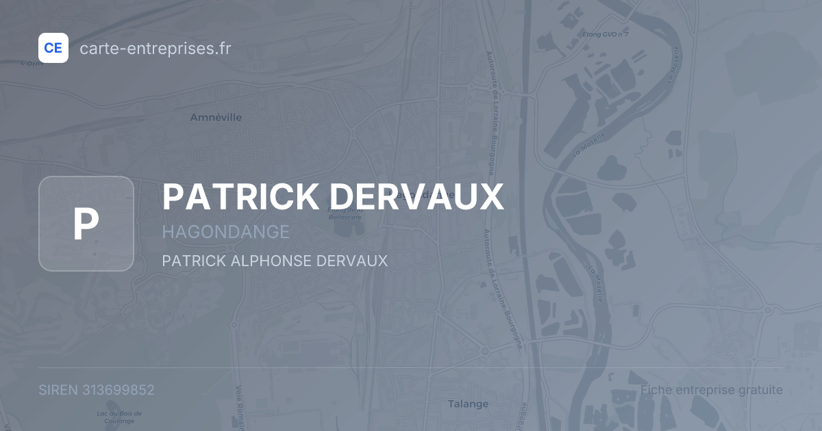 PATRICK DERVAUX — 313699852 — fiche entreprise