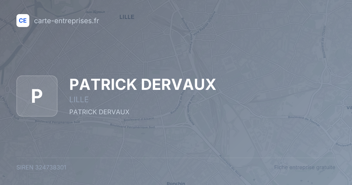PATRICK DERVAUX — 324738301 — fiche entreprise