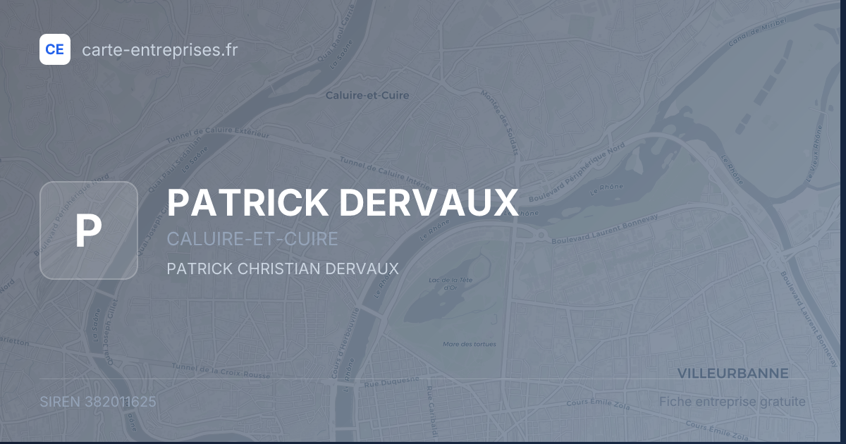 PATRICK DERVAUX — 382011625 — fiche entreprise