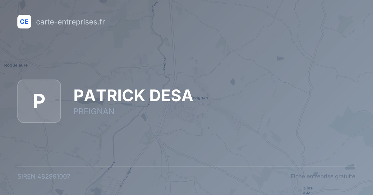PATRICK DESA — 482991007 — fiche entreprise