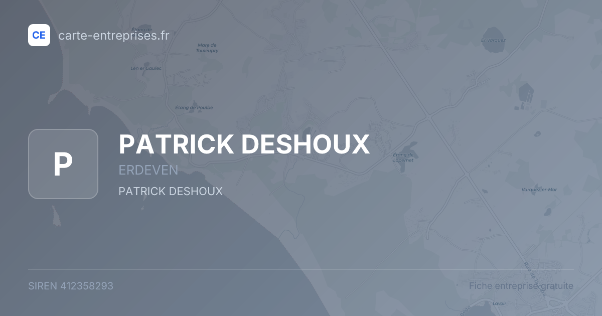 PATRICK DESHOUX — 412358293 — fiche entreprise