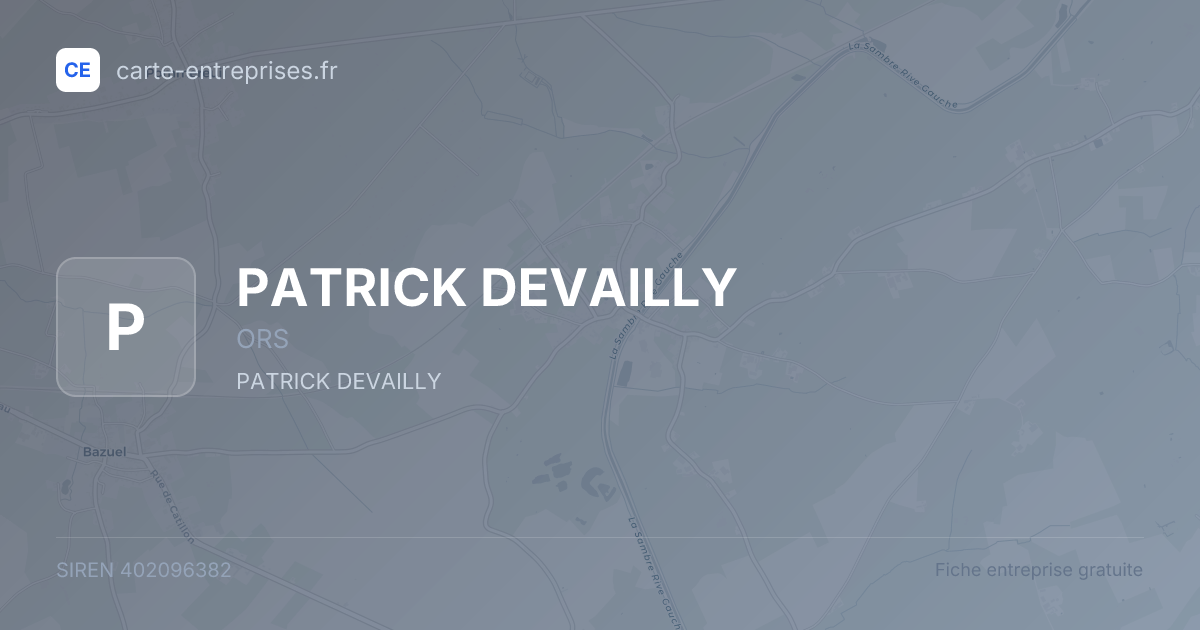 PATRICK DEVAILLY — 402096382 — fiche entreprise