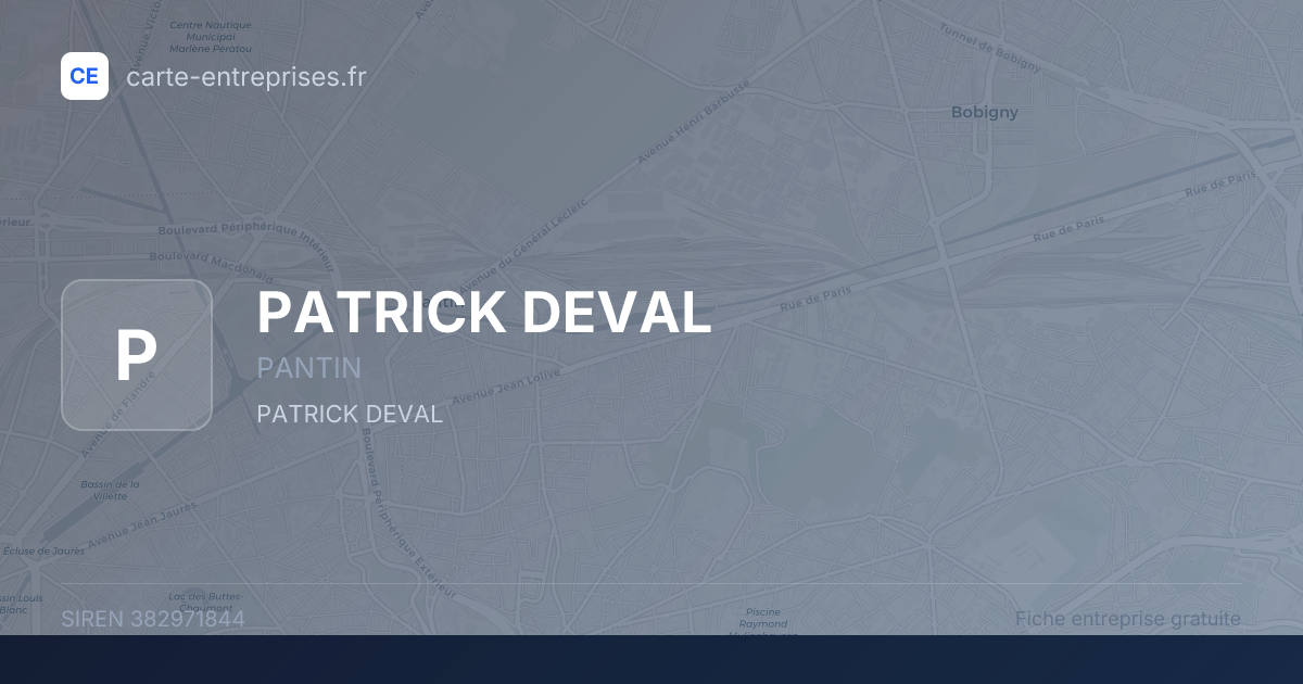 PATRICK DEVAL — 382971844 — fiche entreprise