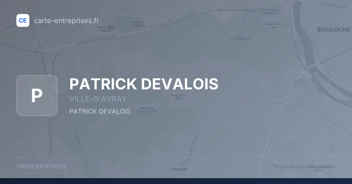 PATRICK DEVALOIS — 813409208 — fiche entreprise