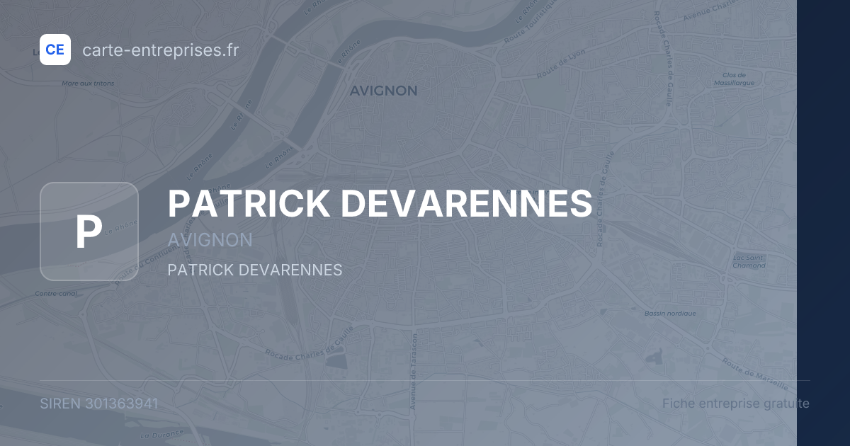 PATRICK DEVARENNES — 301363941 — fiche entreprise