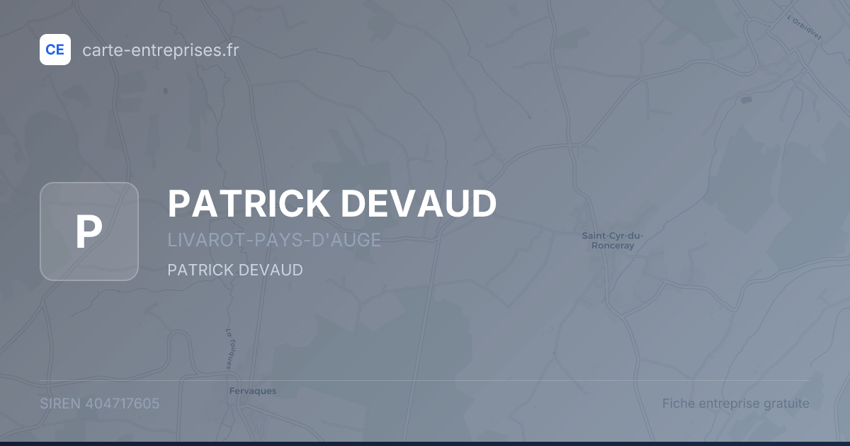 PATRICK DEVAUD — 404717605 — fiche entreprise
