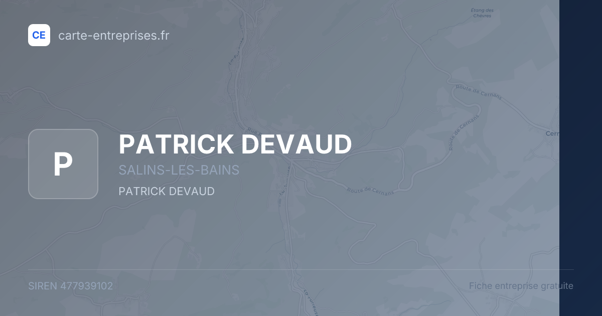 PATRICK DEVAUD — 477939102 — fiche entreprise