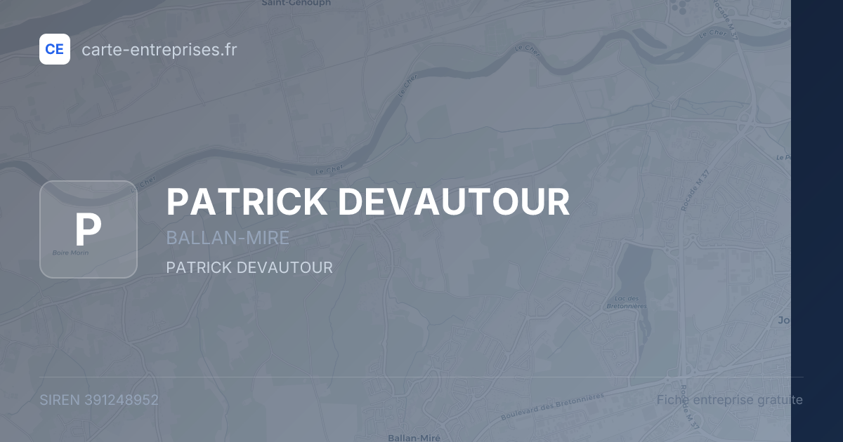PATRICK DEVAUTOUR — 391248952 — fiche entreprise